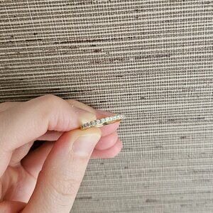 Vrai & Oro Half Pave 14k Yellow Gold Band Ring